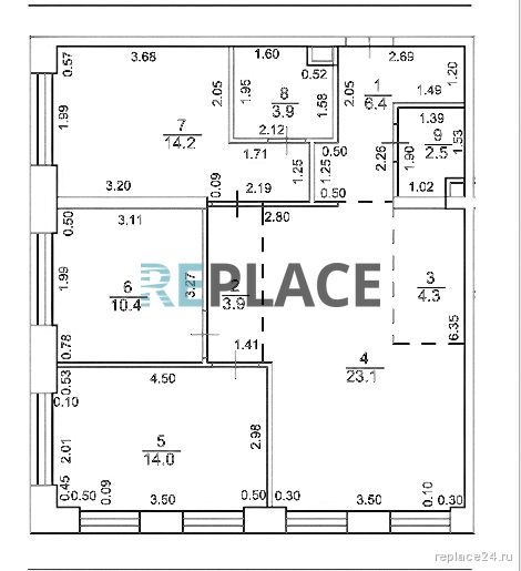 3-комнатная квартира, 82,7 м² — фото 24