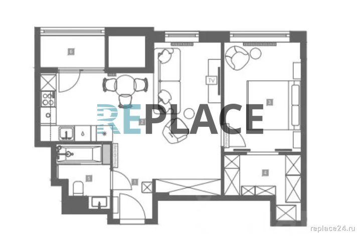 2-комнатная квартира, 49,8 м² — фото 13
