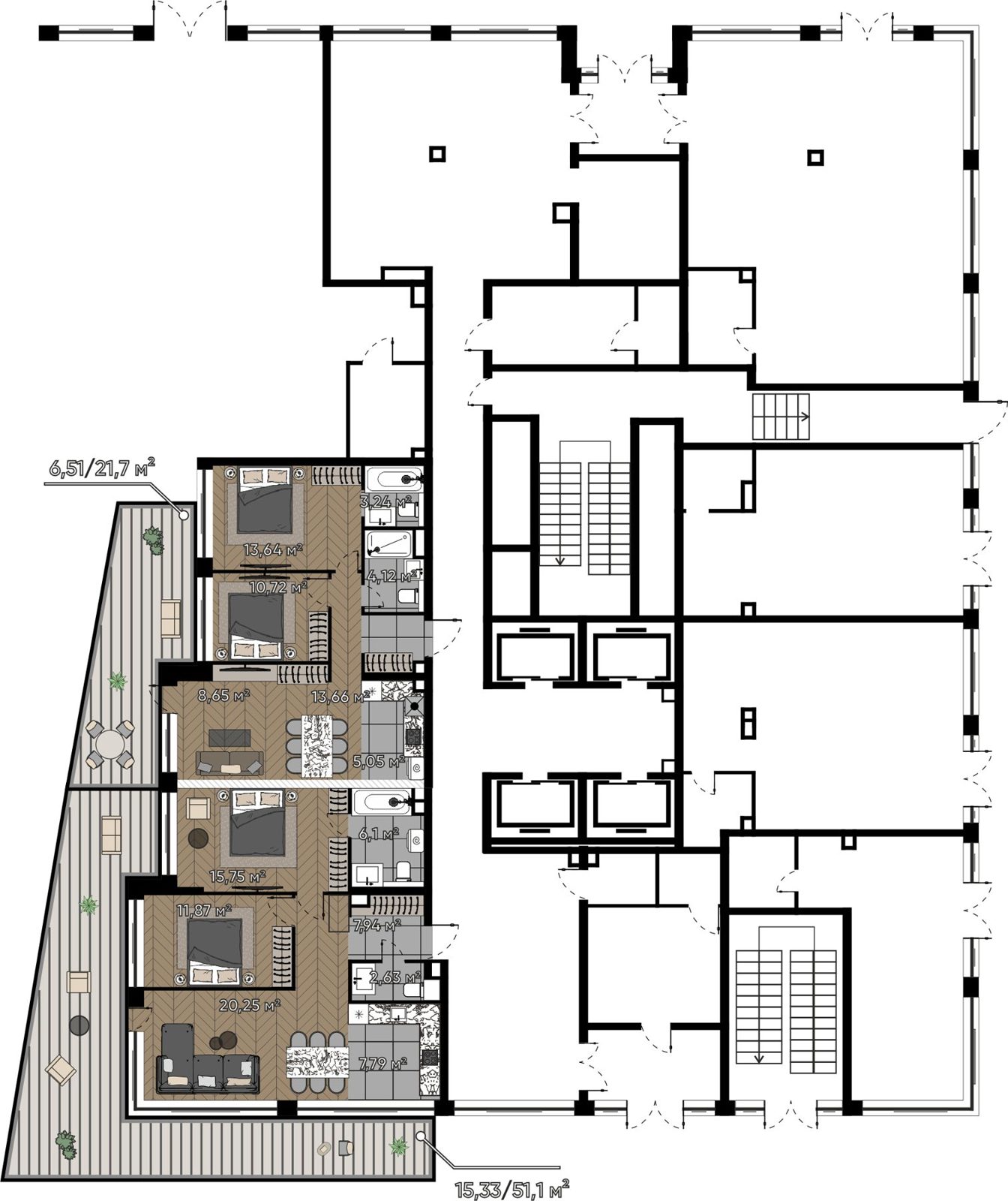 3-комнатная квартира, 87,7 м² — фото 2