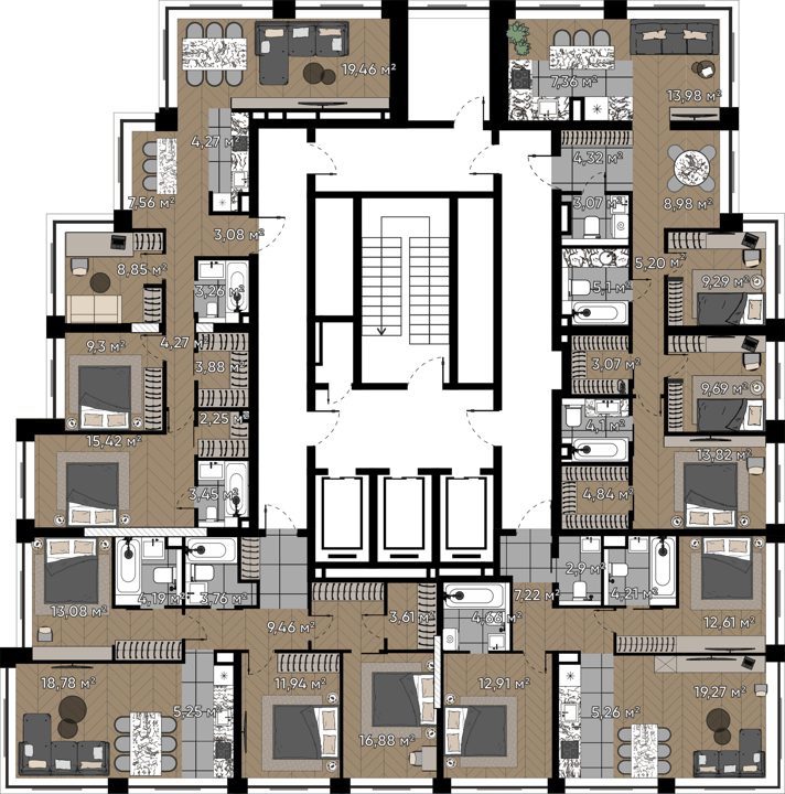3-комнатная квартира, 69 м² — фото 2