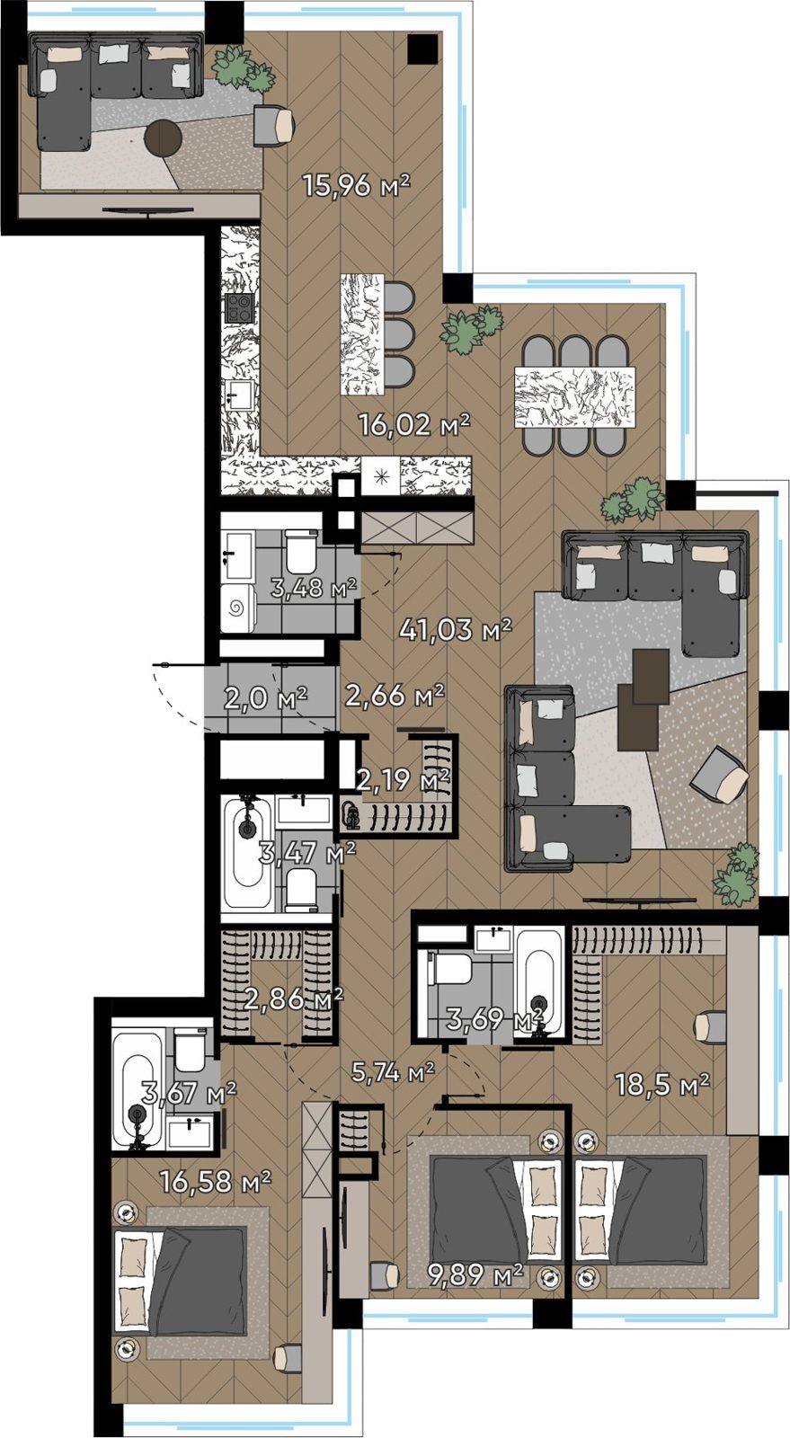 5-комнатная квартира, 147,7 м²