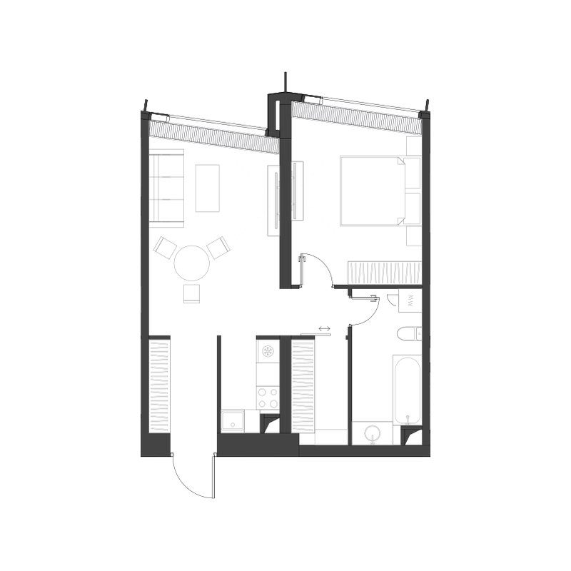 1-комнатная квартира, 54,7 м² — фото 2