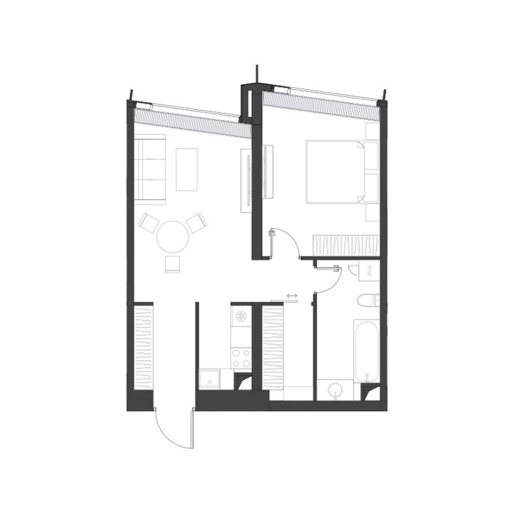 1-комнатная квартира, 54,7 м² — фото 2