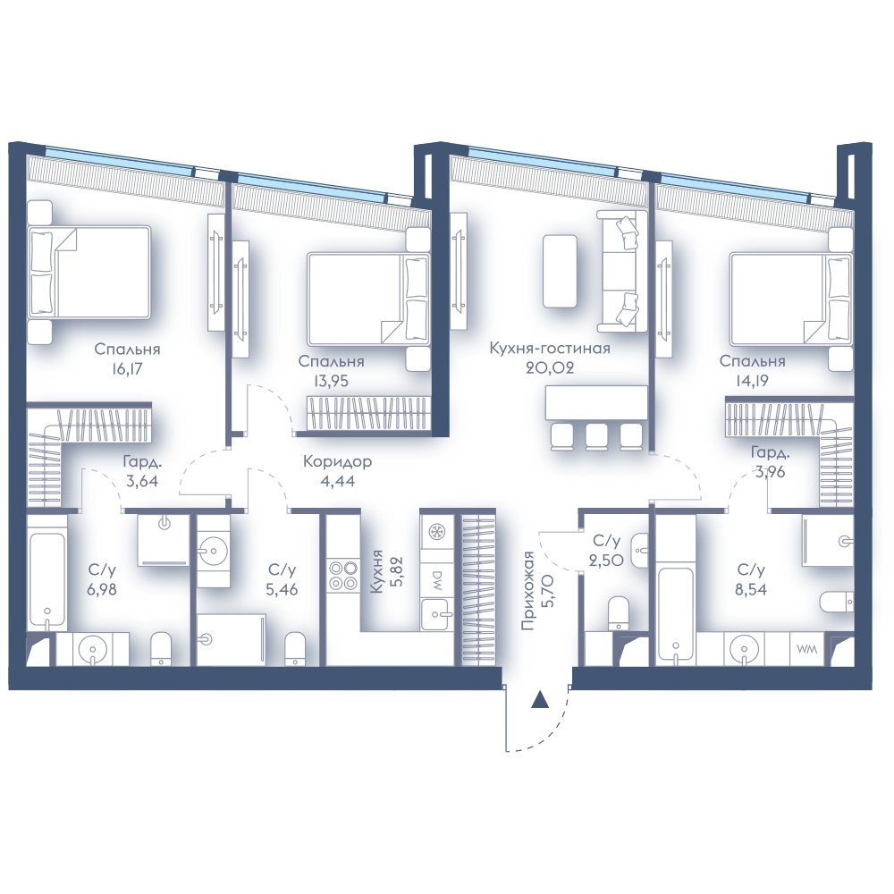 3-комнатная квартира, 111,4 м²