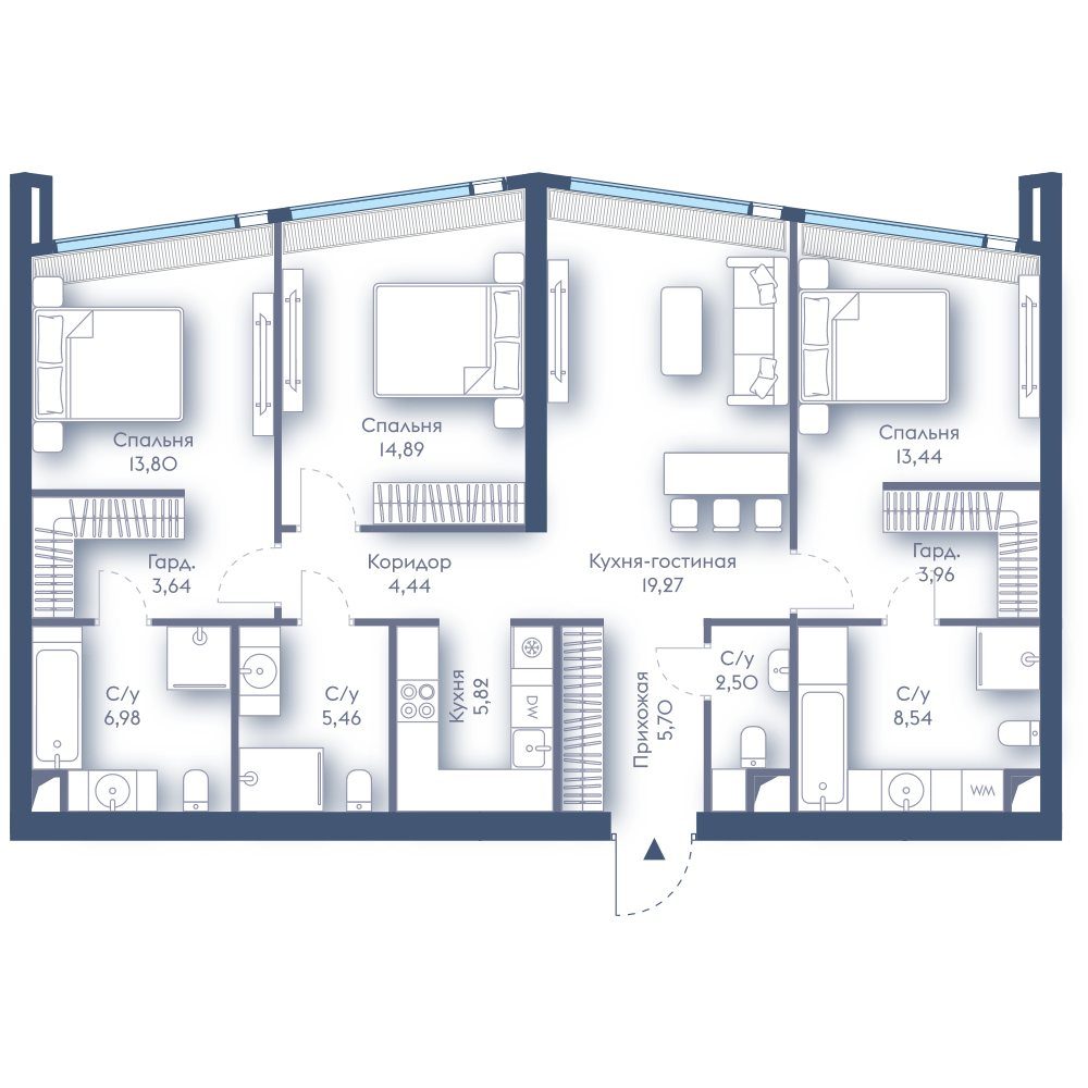 3-комнатная квартира, 108,4 м²