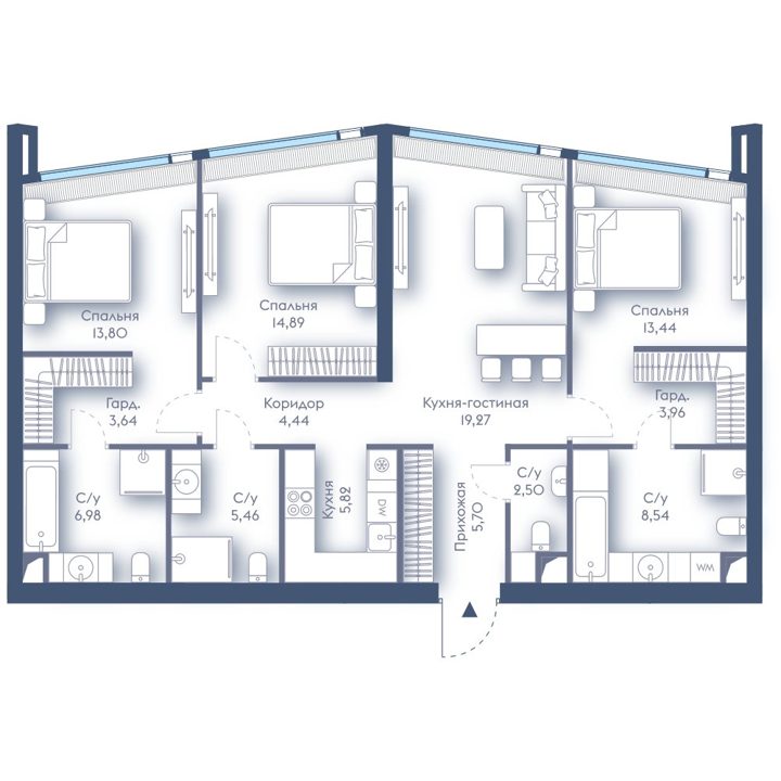3-комнатная квартира, 108,4 м²