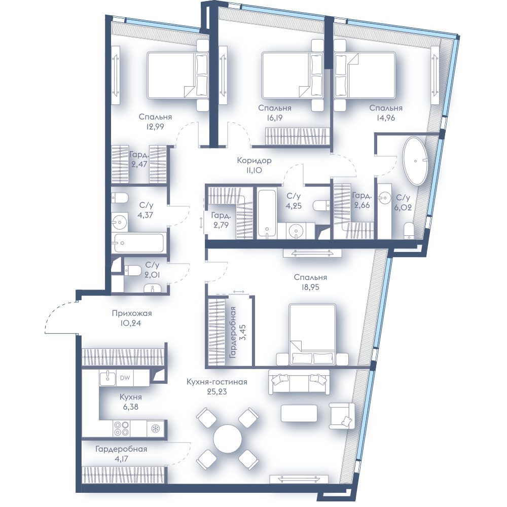 4-комнатная квартира, 148,2 м²
