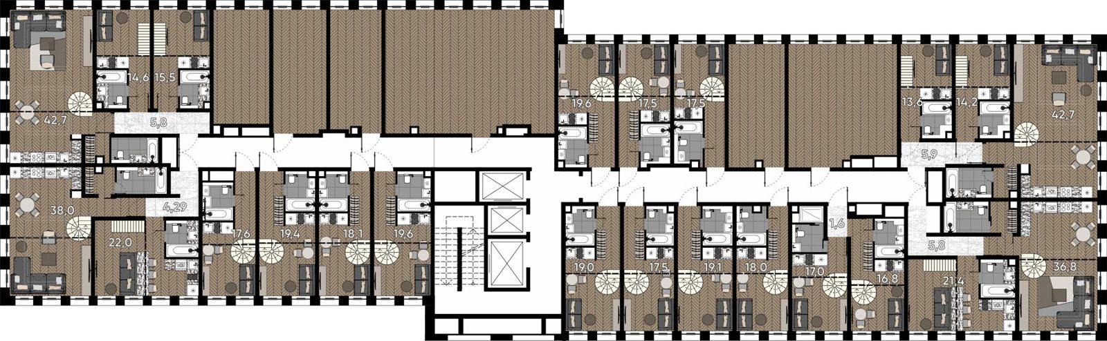 Апартаменты-студия, 25,2 м² — фото 3