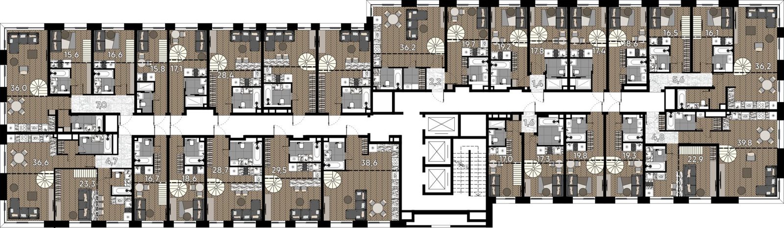 Апартаменты-студия, 39,8 м² — фото 2
