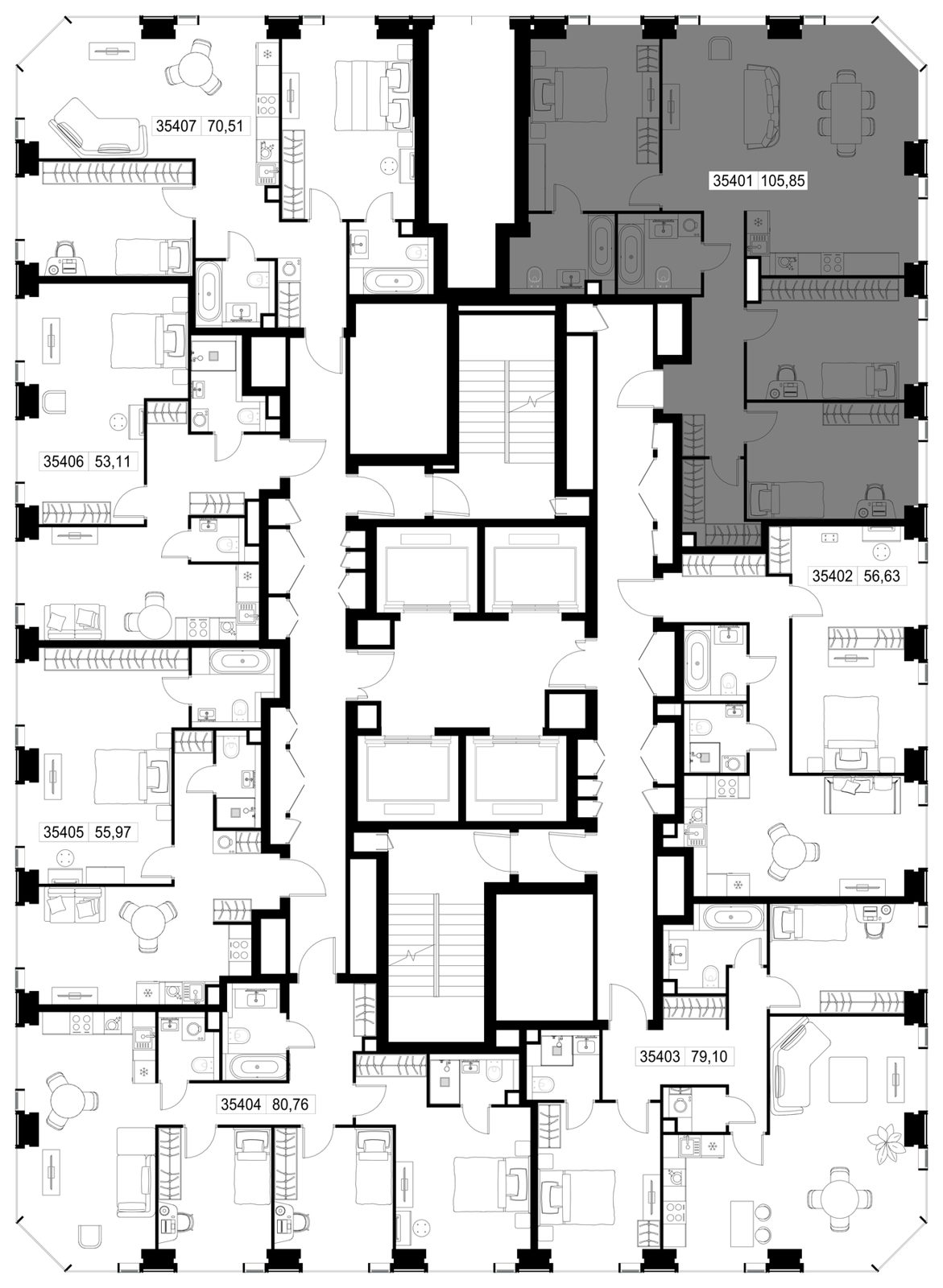 3-комнатная квартира, 105,8 м² — фото 2
