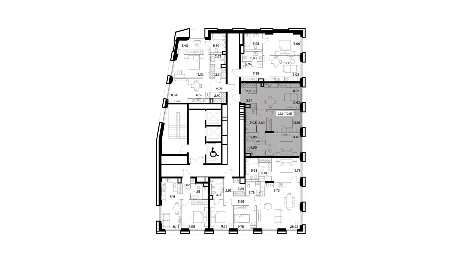 2-комнатная квартира, 72,6 м² — фото 2