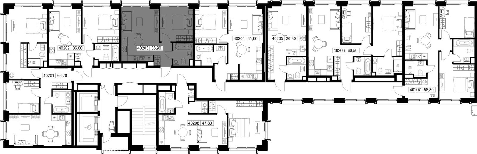 1-комнатная квартира, 36,9 м² — фото 2