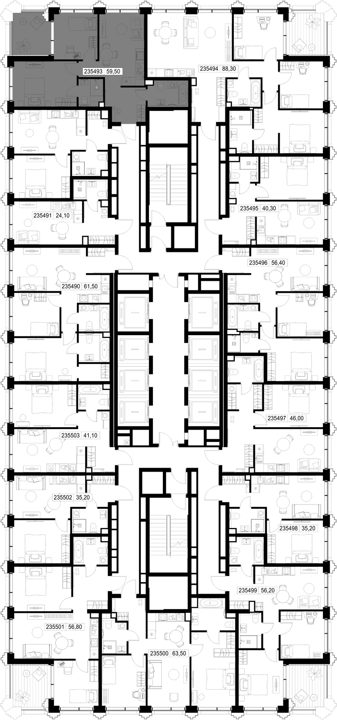 2-комнатная квартира, 59,5 м² — фото 2