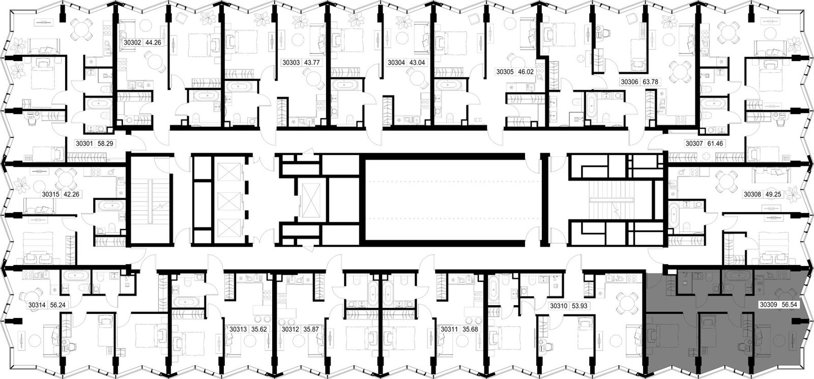 2-комнатная квартира, 56,5 м² — фото 2