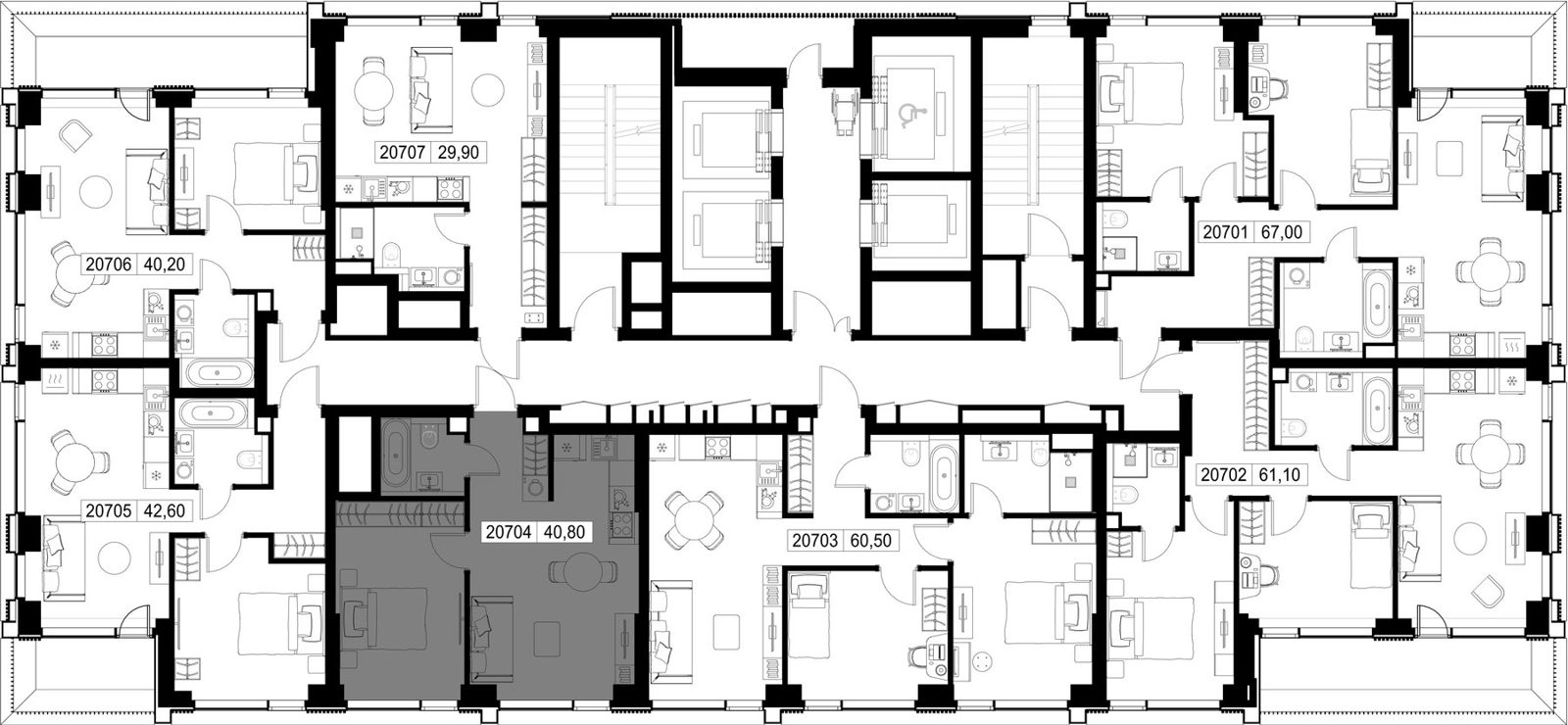 1-комнатная квартира, 40,8 м² — фото 2