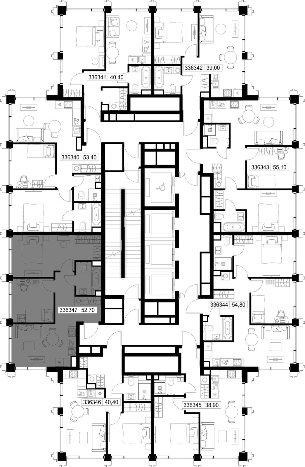 2-комнатная квартира, 52,7 м² — фото 2