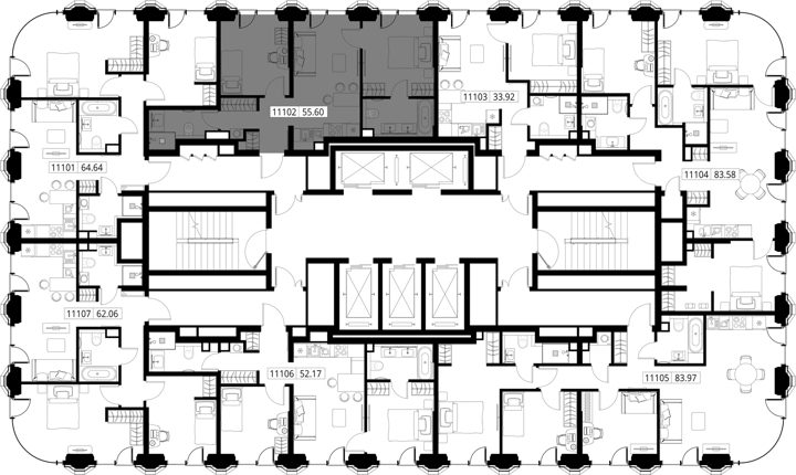 2-комнатная квартира, 55,6 м² — фото 2