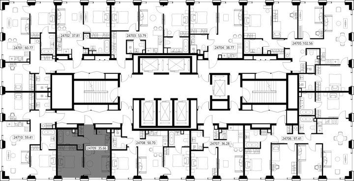 1-комнатная квартира, 35,7 м² — фото 2