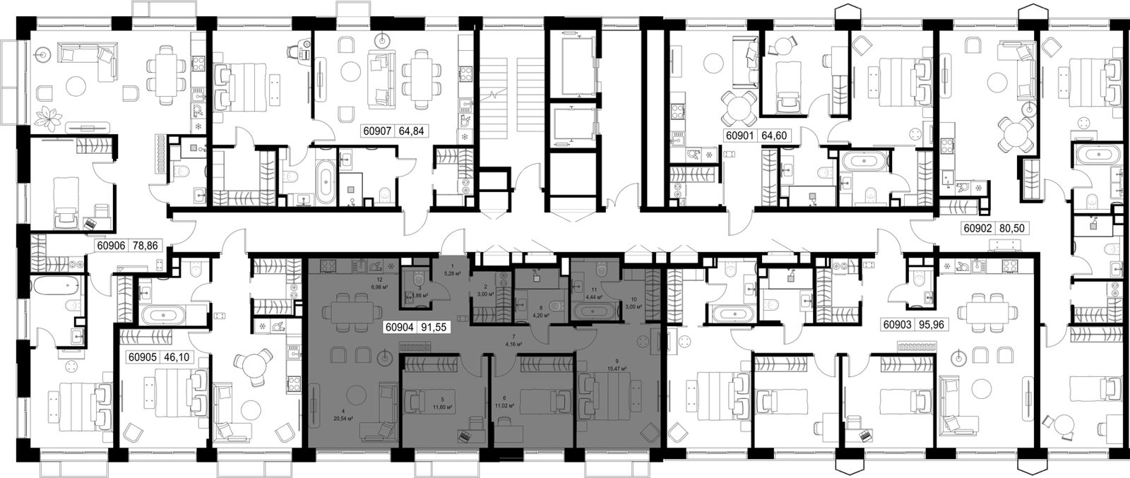 3-комнатная квартира, 91,5 м² — фото 2
