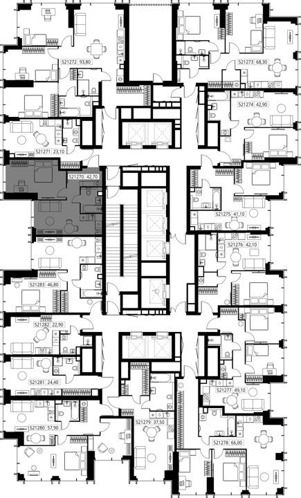 1-комнатная квартира, 42,7 м² — фото 2