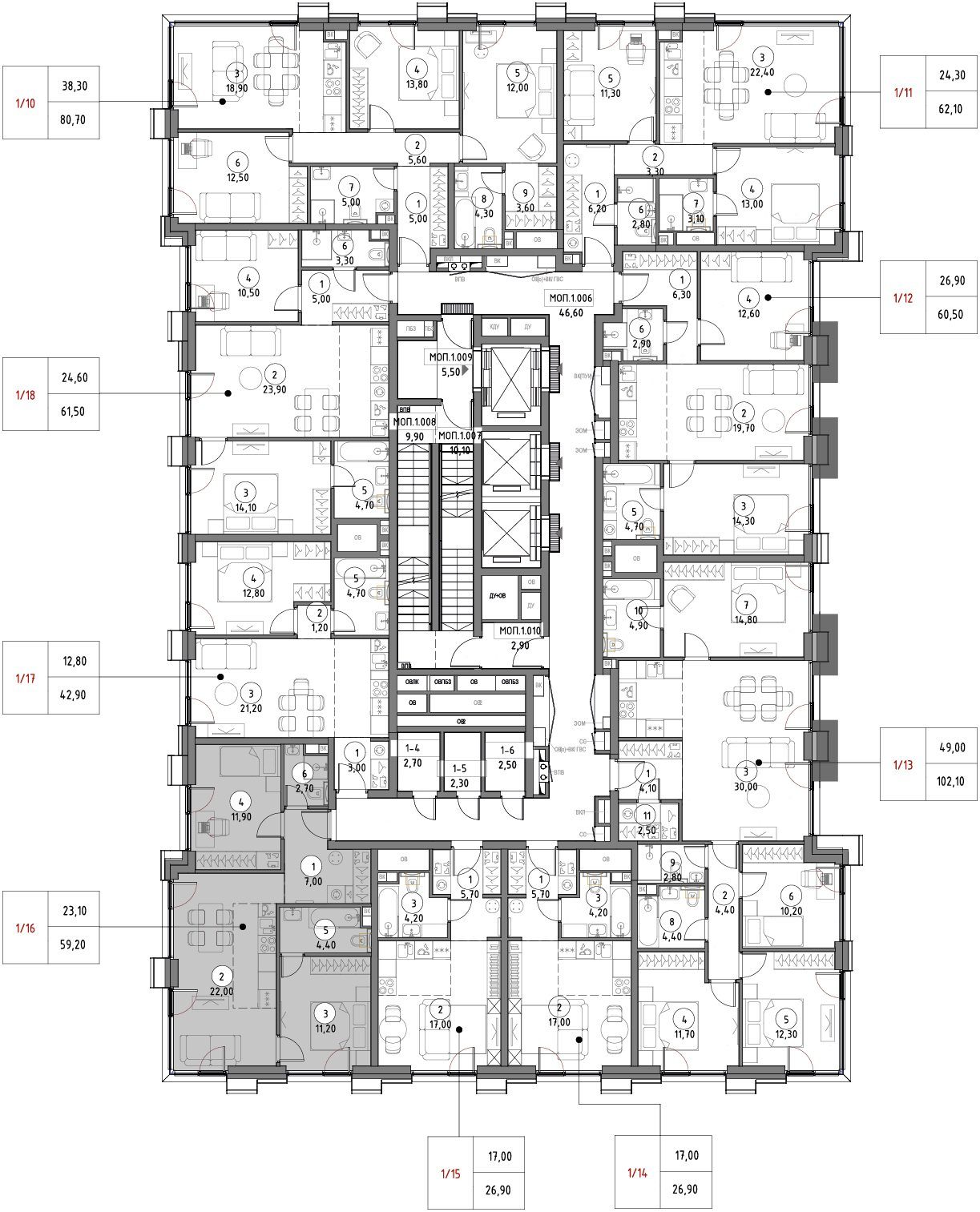 2-комнатная квартира, 57,8 м² — фото 2
