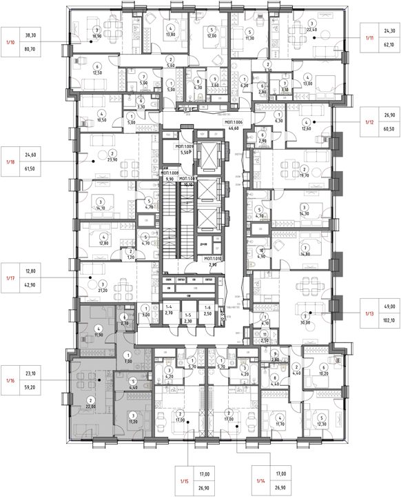 2-комнатная квартира, 57,8 м² — фото 2