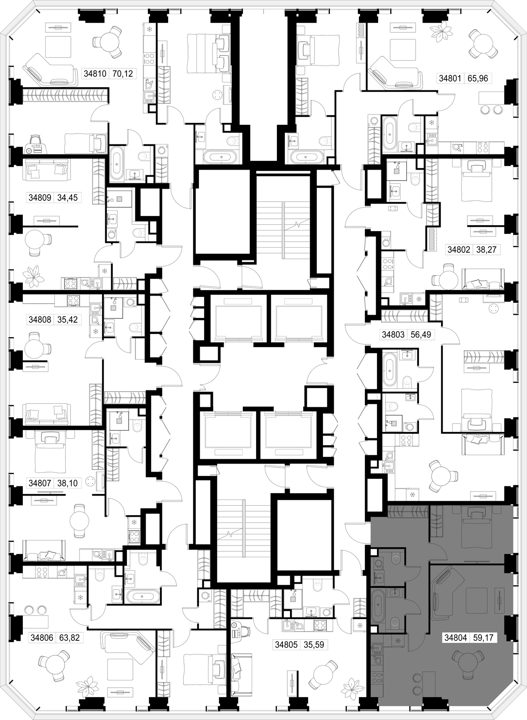 2-комнатная квартира, 59,2 м² — фото 3
