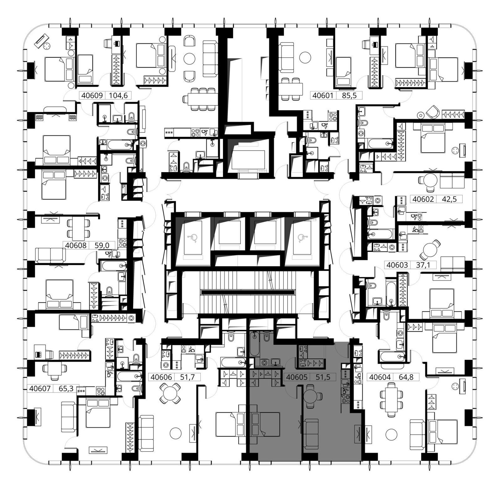 1-комнатная квартира, 51,5 м² — фото 2
