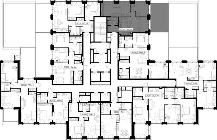 2-комнатная квартира, 68 м² — фото 2