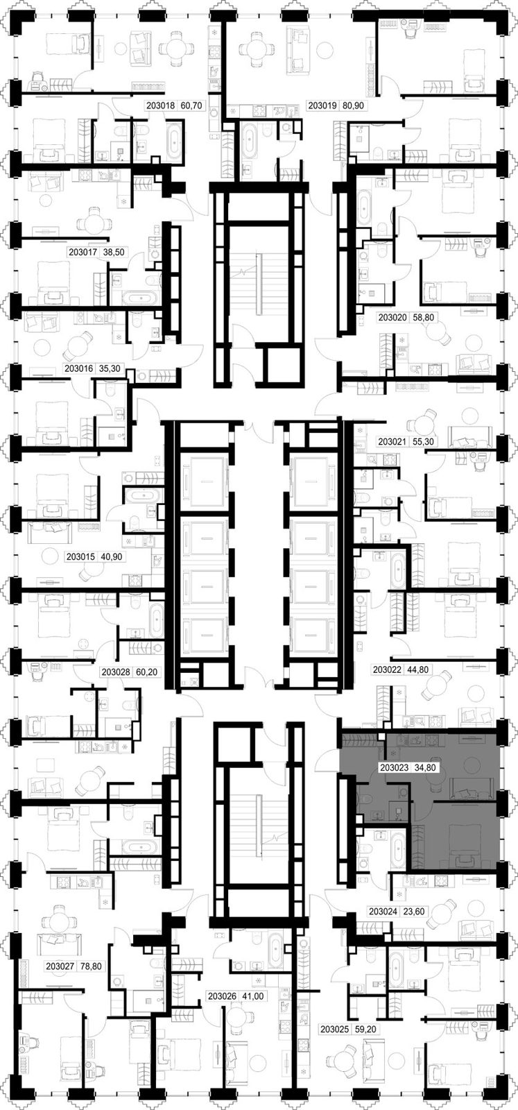 1-комнатная квартира, 34,8 м² — фото 2