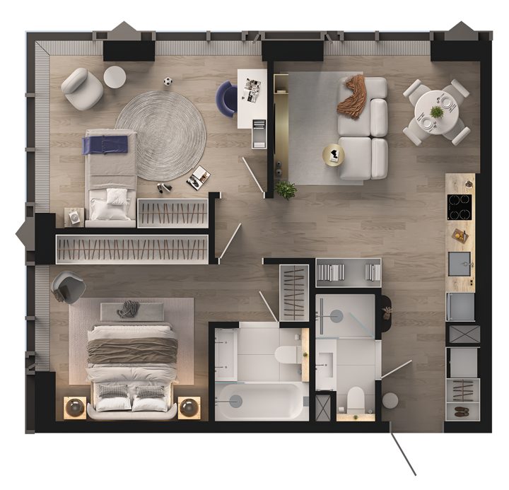 2-комнатная квартира, 63,1 м² — фото 2