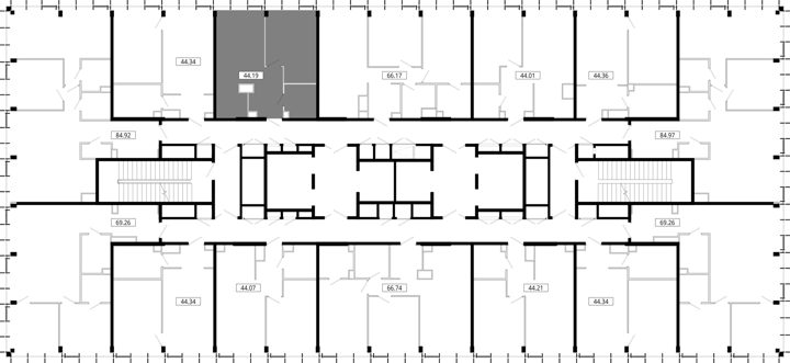 1-комнатная квартира, 44,1 м² — фото 2
