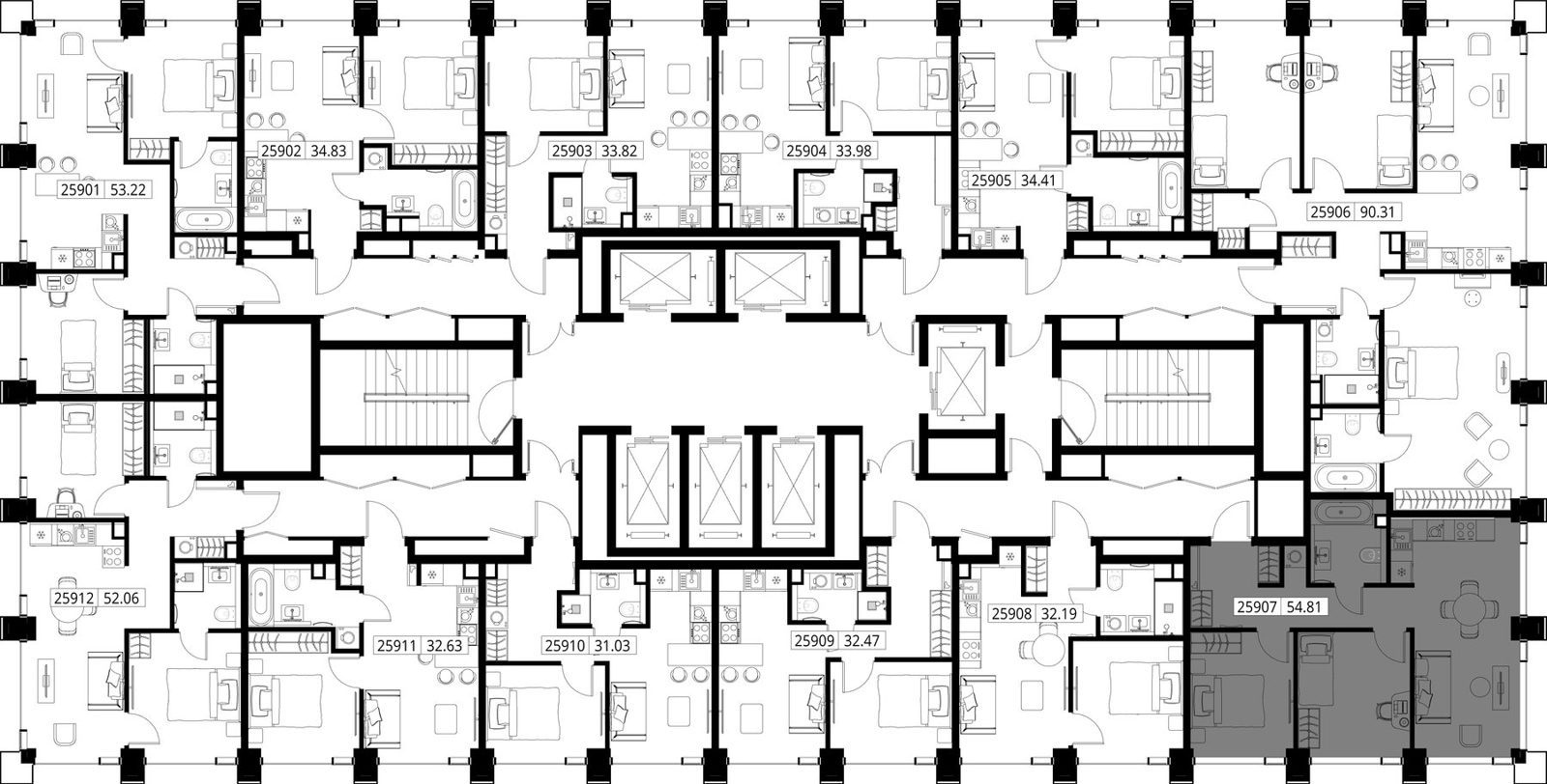 2-комнатная квартира, 54,8 м² — фото 2