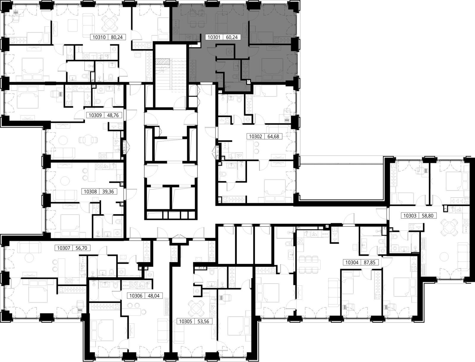 2-комнатная квартира, 60,2 м² — фото 2