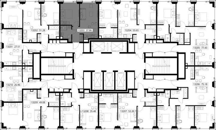 1-комнатная квартира, 37,9 м² — фото 2