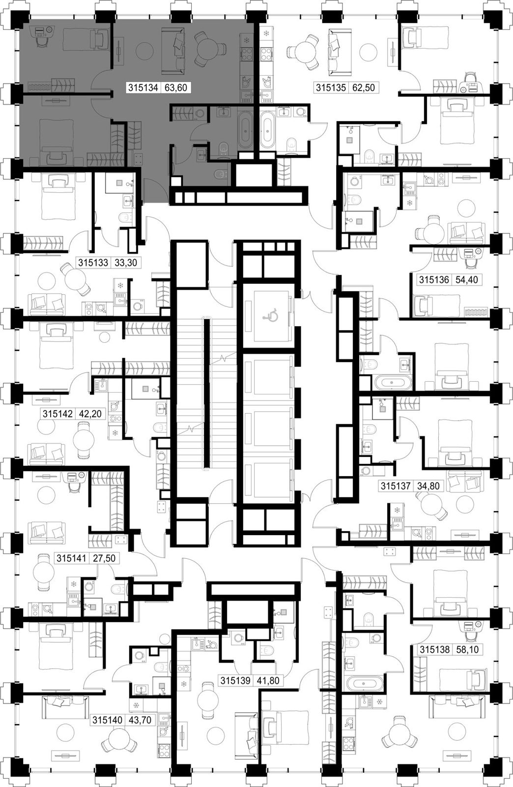 2-комнатная квартира, 63,6 м² — фото 2