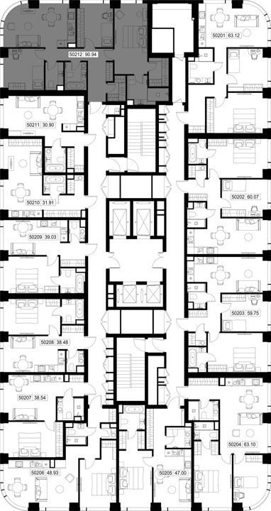 3-комнатная квартира, 90,9 м² — фото 2