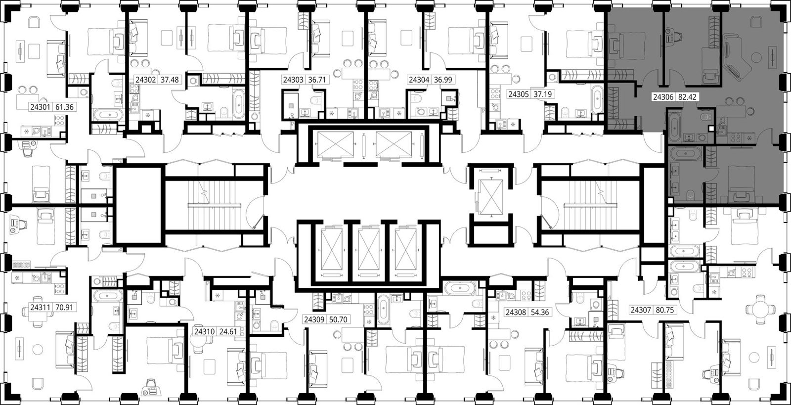 3-комнатная квартира, 82,4 м² — фото 2