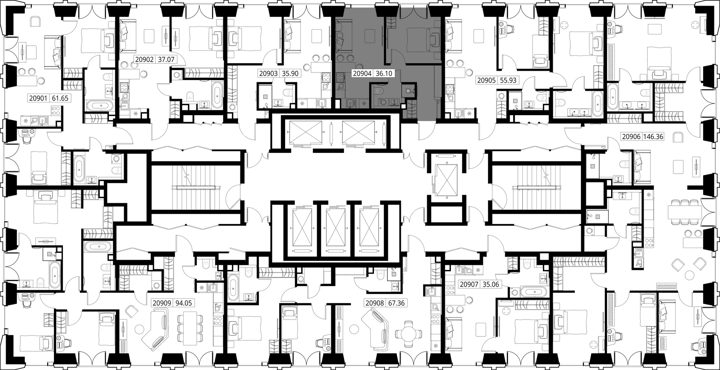 1-комнатная квартира, 36,1 м² — фото 2