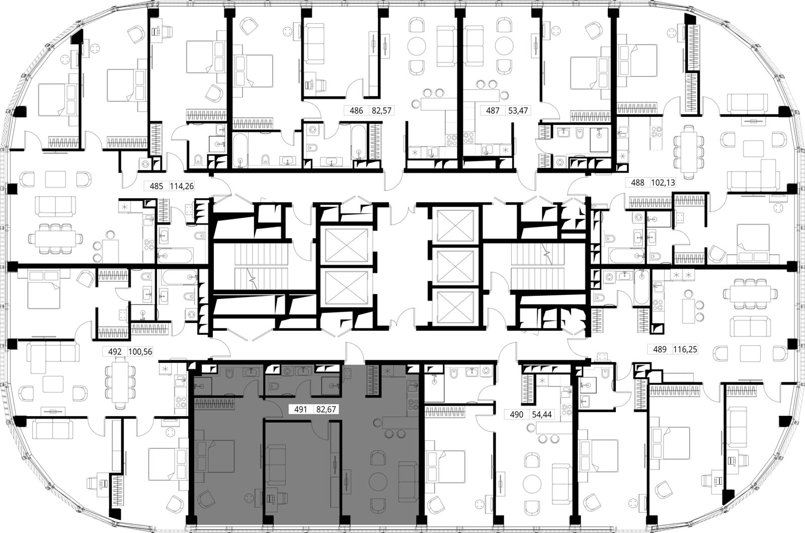 2-комнатная квартира, 83 м² — фото 2