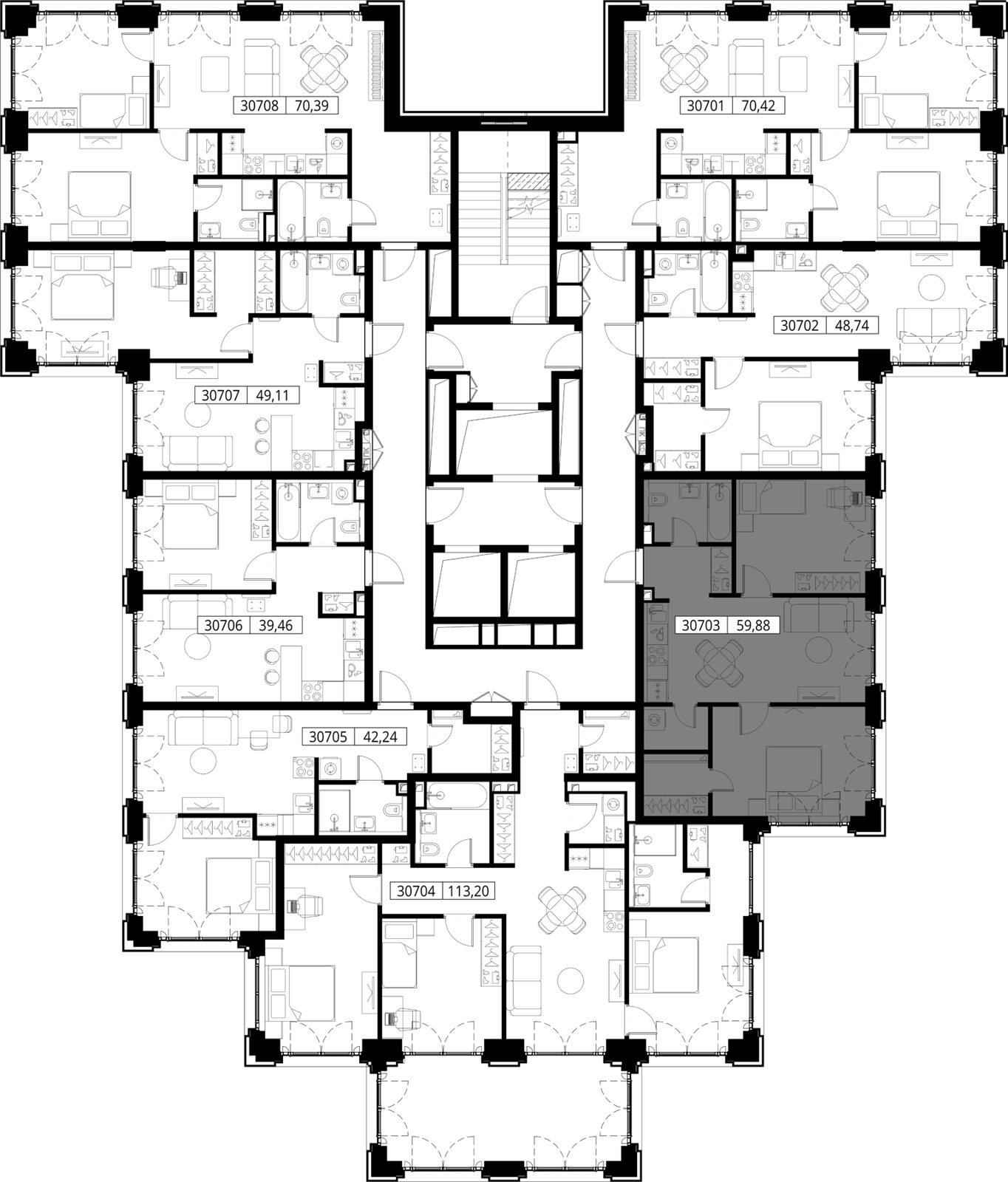 2-комнатная квартира, 59,9 м² — фото 2