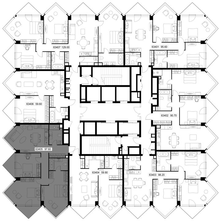 3-комнатная квартира, 97,6 м² — фото 2