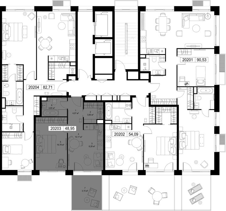 1-комнатная квартира, 49 м² — фото 2