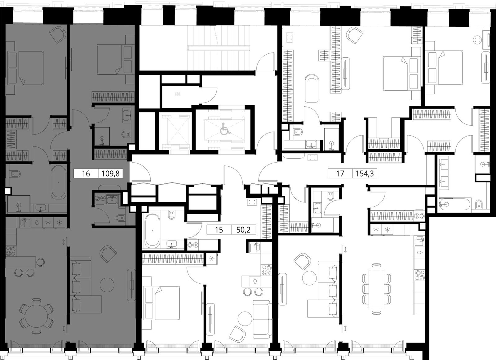 1-комнатная квартира, 50,2 м² — фото 2