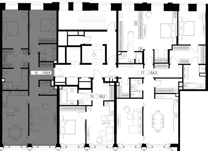 1-комнатная квартира, 50,2 м² — фото 2
