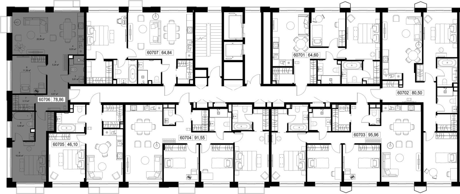 2-комнатная квартира, 78,9 м² — фото 2