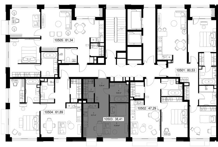 1-комнатная квартира, 38,4 м² — фото 2