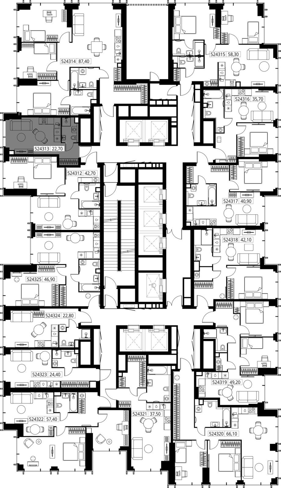 Квартира-студия, 22,7 м² — фото 2