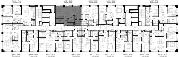 2-комнатная квартира, 64,8 м² — фото 2