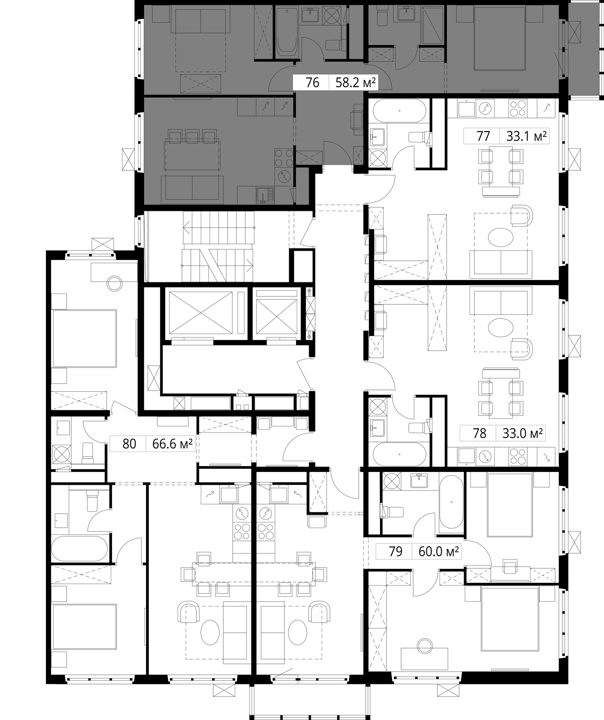 2-комнатная квартира, 58,2 м² — фото 2